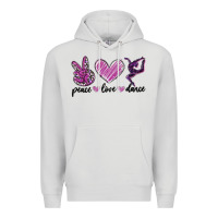 Dove Grey peace love dance Premium Hoodie - MaliasSmallBusiness