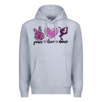 Heather Grey peace love dance Premium Hoodie - MaliasSmallBusiness