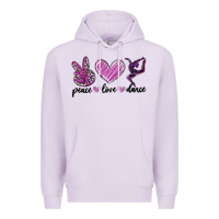 Lilac peace love dance Premium Hoodie - MaliasSmallBusiness