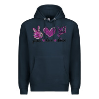 Navy peace love dance Premium Hoodie - MaliasSmallBusiness