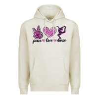 Oatmeal Heather peace love dance Premium Hoodie - MaliasSmallBusiness