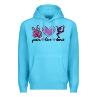 Ocean Blue peace love dance Premium Hoodie - MaliasSmallBusiness