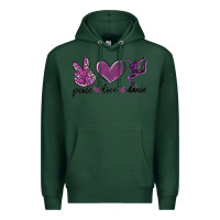Sports Green peace love dance Premium Hoodie - MaliasSmallBusiness