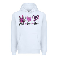 White peace love dance Premium Hoodie - MaliasSmallBusiness