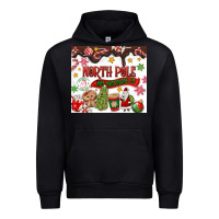 Black North Pole Hot Chocolate christmas Urban Hoodie - MaliasSmallBusiness