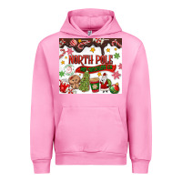 Fuchsia Pink North Pole Hot Chocolate christmas Urban Hoodie - MaliasSmallBusiness