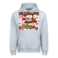Heather Grey North Pole Hot Chocolate christmas Urban Hoodie - MaliasSmallBusiness