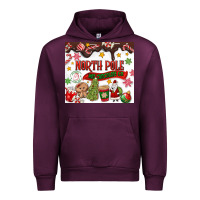 Mauve Wine North Pole Hot Chocolate christmas Urban Hoodie - MaliasSmallBusiness