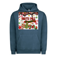 Pigment Midnight Navy North Pole Hot Chocolate christmas Urban Hoodie - MaliasSmallBusiness
