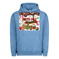 Pigment Pebble Blue North Pole Hot Chocolate christmas Urban Hoodie - MaliasSmallBusiness