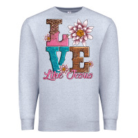 Heather Grey valentines day love like jesus Premium Sweatshirt - AdoDesignShop