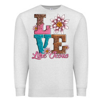 Oatmeal Heather valentines day love like jesus Premium Sweatshirt - AdoDesignShop