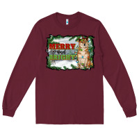 Burgundy merry and bright shiba inu Long Sleeve Tee - RanaPortraitStore