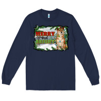 Navy merry and bright shiba inu Long Sleeve Tee - RanaPortraitStore