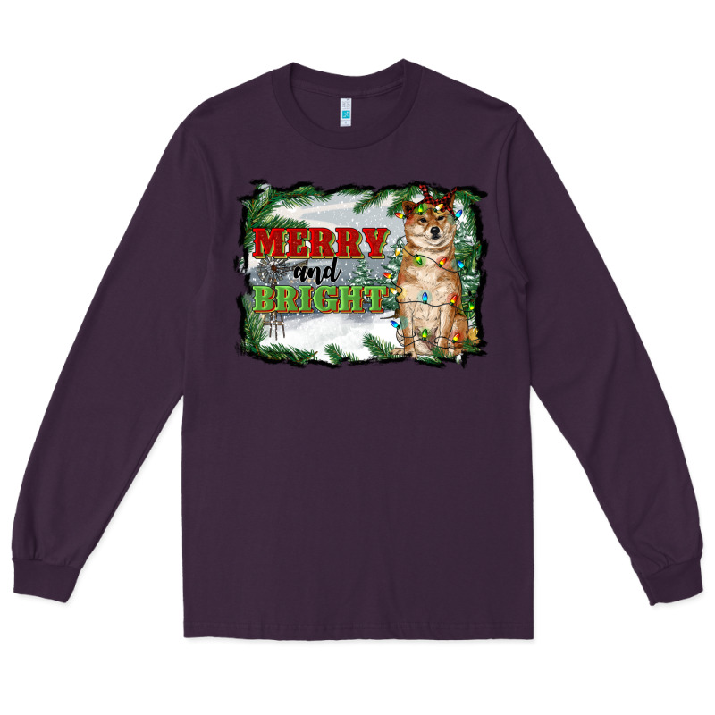 Merry And Bright Shiba Inu Long Sleeve Tee by RanaPortraitStore | Teevron