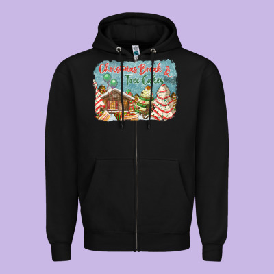 Christmas Break And Tree Cakes Zipper Hoodie Designed By Fadigitalartstudio