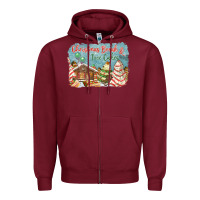 Burgundy christmas break and tree cakes Zipper Hoodie - FaDigitalArtStudio