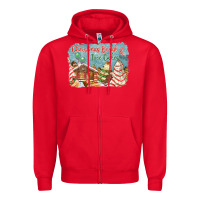 Red christmas break and tree cakes Zipper Hoodie - FaDigitalArtStudio