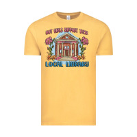 Vintage Mustard hot girls support their local library Vintage Tee - MaliasSmallBusiness