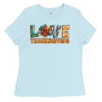 Baby Blue love thanksgiving western turkey Ladies Tee - BarkalooDesign