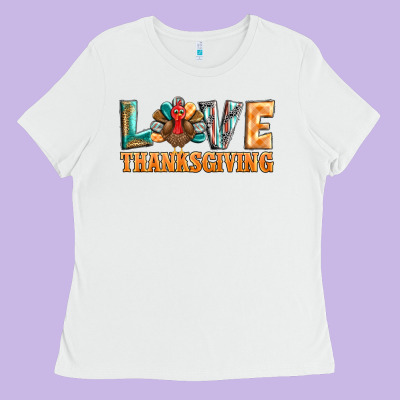Love Thanksgiving Western Turkey Ladies Tee Designed By Barkaloodesign