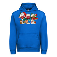 Cobalt Christmas Wine Glasses Urban Hoodie - MaliasSmallBusiness
