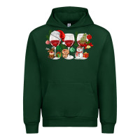Forest Green Christmas Wine Glasses Urban Hoodie - MaliasSmallBusiness
