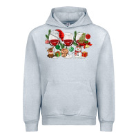 Heather Grey Christmas Wine Glasses Urban Hoodie - MaliasSmallBusiness