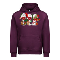 Mauve Wine Christmas Wine Glasses Urban Hoodie - MaliasSmallBusiness