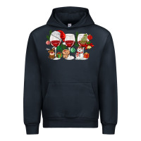 Navy Christmas Wine Glasses Urban Hoodie - MaliasSmallBusiness