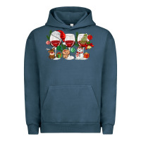 Pigment Midnight Navy Christmas Wine Glasses Urban Hoodie - MaliasSmallBusiness