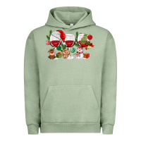 Pigment Oil Green Christmas Wine Glasses Urban Hoodie - MaliasSmallBusiness