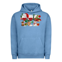 Pigment Pebble Blue Christmas Wine Glasses Urban Hoodie - MaliasSmallBusiness