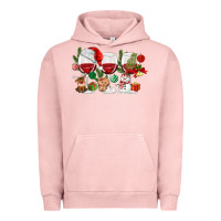 Pigment Salmon Christmas Wine Glasses Urban Hoodie - MaliasSmallBusiness
