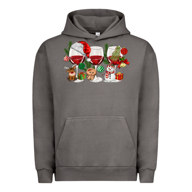 Christmas Wine Glasses Urban Hoodie by MaliasSmallBusiness | Teevron