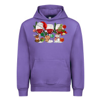 Tulip Christmas Wine Glasses Urban Hoodie - MaliasSmallBusiness