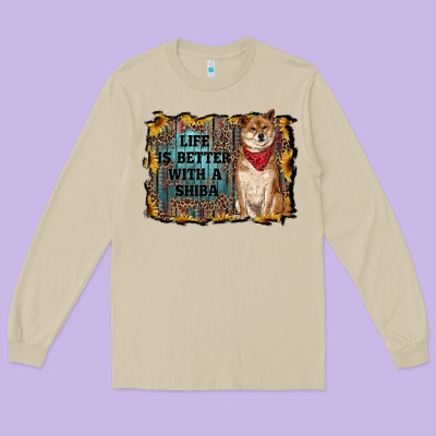 Life Is Better With A Shiba Long Sleeve Tee Designed By Ranaportraitstore