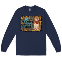 Navy life is better with a shiba Long Sleeve Tee - RanaPortraitStore