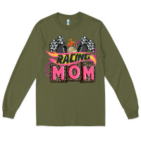 Army Green racing mom with racing oto equipment Long Sleeve Tee - AdoDesignShop
