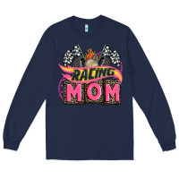 Navy racing mom with racing oto equipment Long Sleeve Tee - AdoDesignShop