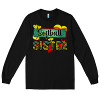Black softball sister with leopard Long Sleeve Tee - Zillion Design Studio