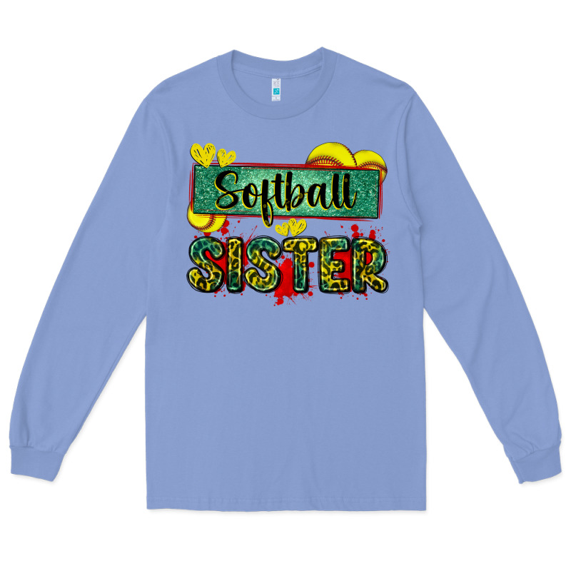 Softball Sister With Leopard Long Sleeve Tee by Zillion Design Studio | Teevron
