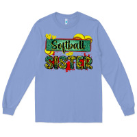 Colony Blue softball sister with leopard Long Sleeve Tee - Zillion Design Studio