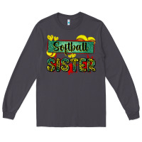 Smoke softball sister with leopard Long Sleeve Tee - Zillion Design Studio