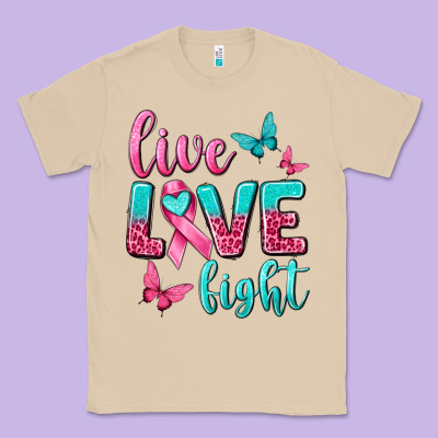Live Love Fight Breast Cancer Classic Tee Designed By Texasbilliewilder