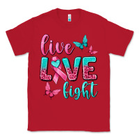 Red Live Love Fight Breast Cancer Classic Tee - texasbilliewilder