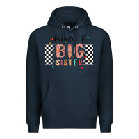 Navy promoted to big sister Premium Hoodie - MaliasSmallBusiness