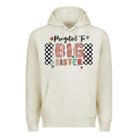 Oatmeal Heather promoted to big sister Premium Hoodie - MaliasSmallBusiness