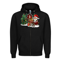 Black christmas gnomes barnyard Zipper Hoodie - FaDigitalArtStudio