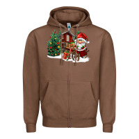 Chestnut christmas gnomes barnyard Zipper Hoodie - FaDigitalArtStudio
